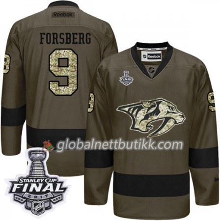 Nashville Predators Hockeydrakt Filip Forsberg 9 2017-2018 Camo Grønn Adidas 2017 Stanley Cup Final Authentic - Herre